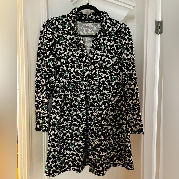 Boden Alma Shamrock Shirt Dress, Black & Green with pockets! US 4 - Picture 4 of 14